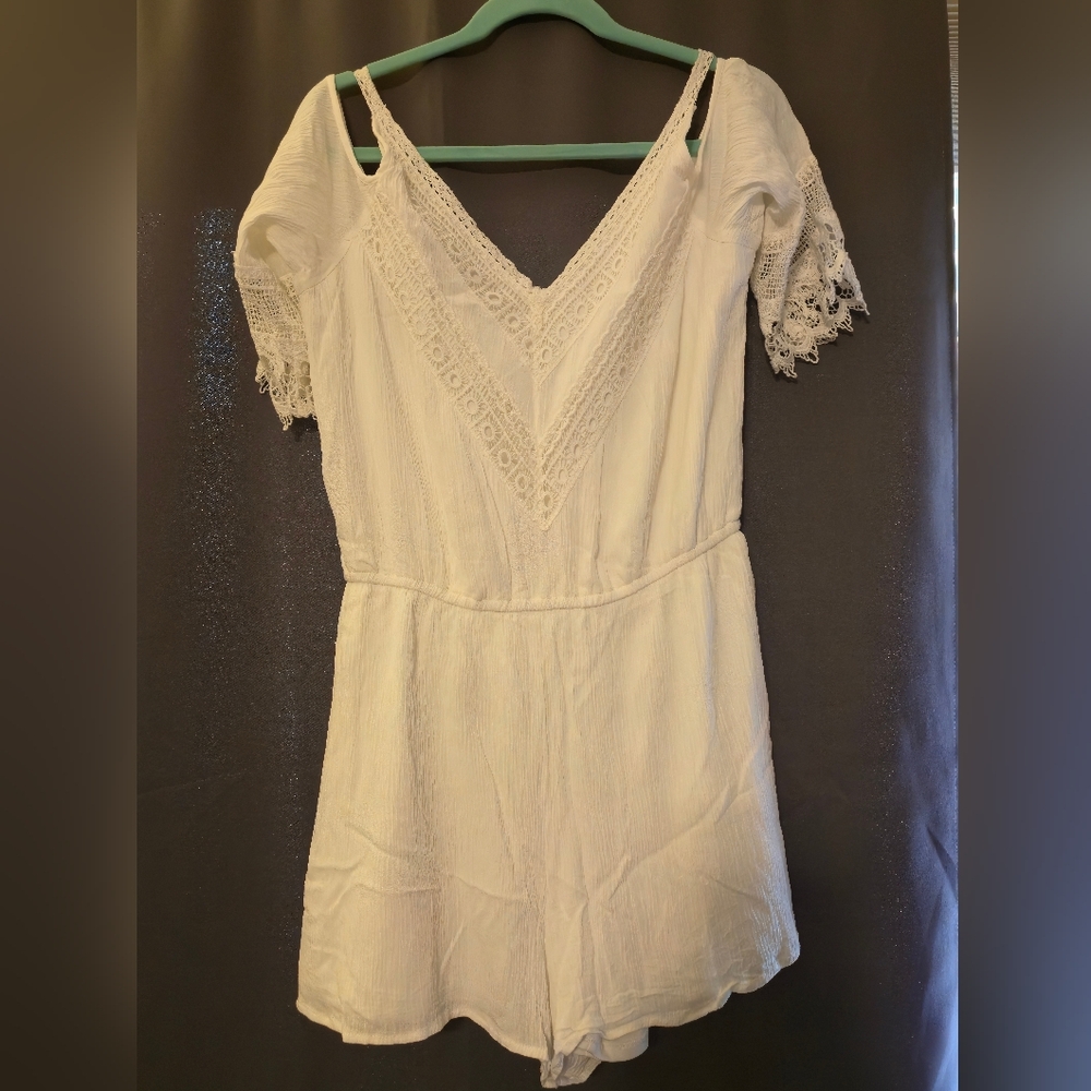 J.O.A. White Lace Sleeve Mini Dress